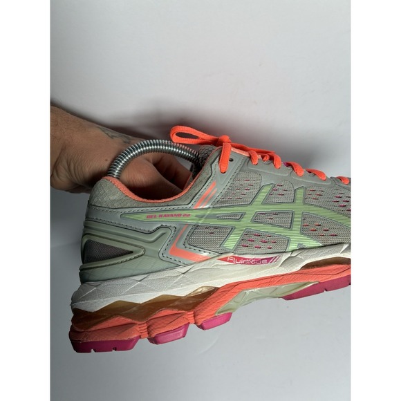 ASICS GEL-Kayano 25 Women's Running Shoes T597N Gray Pink Lime Green Size 8 - Picture 6 of 9